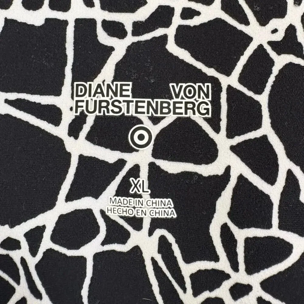 New Diane von Furstenburg Black White Leggings XL